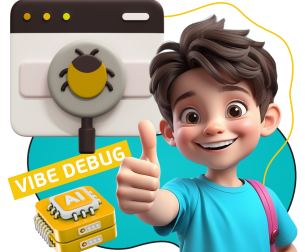 Тестирование & Vibe Debug. Охотники за багами - КИБЕРшкола программирования для детей, компьютерные курсы для школьников, начинающих и подростков - KIBERone г. Баксан